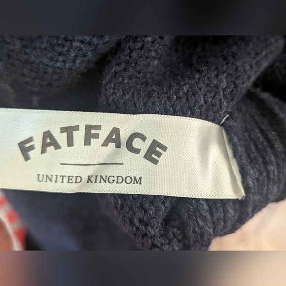 FAT FACE Womens Crew Neck Jumper Sweater UK 14 Navy Fairisle Aztec Pattern - Picture 7 of 7